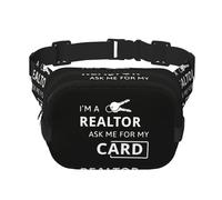 YFSGDLBN I'm A Realtor Ask Me Printed Square Double Layer Waist Bag Daily Casual Chest Bag