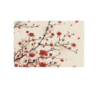 YFSGDLBN Japanese Spring Plum Floral printed Imitation Linen Placemat Decorative Table Mat