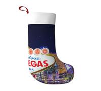 YFSGDLBN Las Vegas Night City printed Christmas Stocking Ultra-soft velour Decorative socks