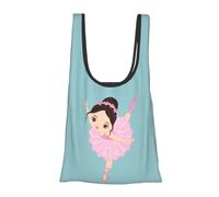 YFSGDLBN Little Ballerina Dancing Girl printed Fold eco-friendly shopping bag Tote Organiser Shoulder Bag