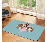 YFSGDLBN Little Ballerina Dancing Girl printed Pet absorbent leather tablecloth Washable decorative mat