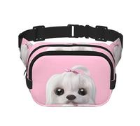 YFSGDLBN Lovely Maltese Dog Printed Square Double Layer Waist Bag Daily Casual Chest Bag