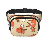 YFSGDLBN Many Foxes Printed Square Double Layer Waist Bag Daily Casual Chest Bag