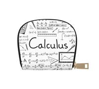 YFSGDLBN Math Geometry Geek Calculus Printed Leather Shell Card Bag Zip Card Holder Coin Organiser