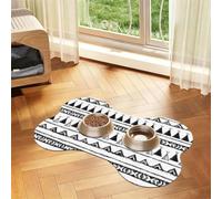 YFSGDLBN Native American Patterns printed Bone-shaped pet meal mat Washable decorative mat