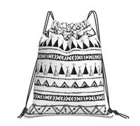 YFSGDLBN Native American Patterns printed Large-sized casual drawstring backpack Sports Gym Bag