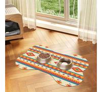 YFSGDLBN Native American printed Bone-shaped pet meal mat Washable decorative mat