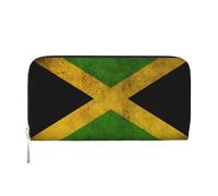 YFSGDLBN Old Jamaican Flag Printed Leather Hand Wallet Long Genuine Leather Wallet Coin Purse