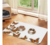 YFSGDLBN Orange Butterfly printed Pet absorbent leather tablecloth Washable decorative mat