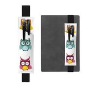 YFSGDLBN Owls Birds Printed Leather Pen Holder Bookmark Pencil Case