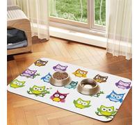 YFSGDLBN Owls Birds printed Pet absorbent leather tablecloth Washable decorative mat