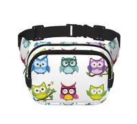 YFSGDLBN Owls Birds Printed Square Double Layer Waist Bag Daily Casual Chest Bag