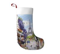 YFSGDLBN Paris Street Scene Eiffel Tower printed Christmas Stocking Ultra-soft velour Decorative socks