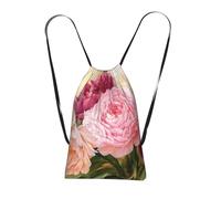 YFSGDLBN peony flowers blossom printed Storage bag with a drawstring backpack Sports Gym Bag