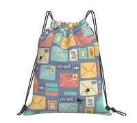 YFSGDLBN Postal Stationery printed Large-sized casual drawstring backpack Sports Gym Bag