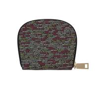 YFSGDLBN Programmer Programming Code Printed Leather Shell Card Bag Zip Card Holder Coin Organiser