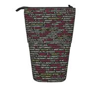 YFSGDLBN Programmer Programming Code Printed Pencil Telescopic Vertical Pencil Case