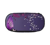 YFSGDLBN Purple Plum Butterfly Printed Pencil Bag Pencil Case Pencil Pouch Portable Stationery Pouch