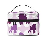 YFSGDLBN Purple Poodle Polka Dot Printed Cosmetic Bag Storage Bag Makeup Bag