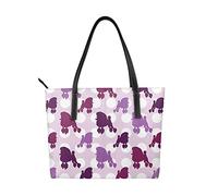 YFSGDLBN purple Poodle Polka Dot printed handbag Shopping Bag Casual Shoulder Bag Storage Bag
