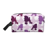 YFSGDLBN Purple Poodle Polka Dot Printed Storage Bag Portable Travel Cosmetic Bag Toiletry Bag
