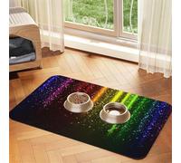 YFSGDLBN Rainbow Neon printed Pet absorbent leather tablecloth Washable decorative mat