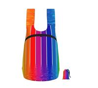 YFSGDLBN Rainbow Striped printed Foldable storage backpack Sports Gym Bag
