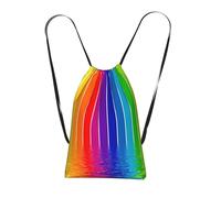 YFSGDLBN Rainbow Striped printed Storage bag with a drawstring backpack Sports Gym Bag