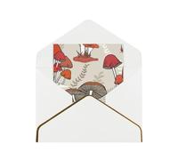 YFSGDLBN Red Mushrooms printed Greeting Card Thank You Card for all occasions