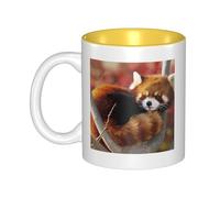 YFSGDLBN Red Panda Printed Mug Ceramic Coffee Cup Interior-Colored Ceramic Mug