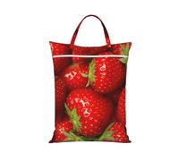 YFSGDLBN Red Strawberry Fruit printed Travel dirty laundry bag clothes pack Storage Basket Bag
