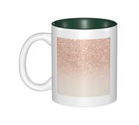 YFSGDLBN Rose Gold Faux Glitter Printed Mug Ceramic Coffee Cup Interior-Colored Ceramic Mug