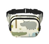 YFSGDLBN Safari Animals Printed Square Double Layer Waist Bag Daily Casual Chest Bag