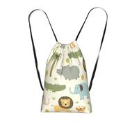 YFSGDLBN Safari Animals printed Storage bag with a drawstring backpack Sports Gym Bag