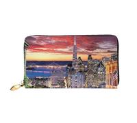 YFSGDLBN san Francisco Printed Long Genuine Leather Wallet Coin Purse Clutch Wallet Zip Card Storage Bag