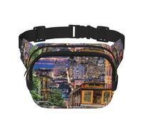 YFSGDLBN san Francisco Printed Square Double Layer Waist Bag Daily Casual Chest Bag