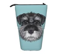 YFSGDLBN Schnauzer Blue Printed Pencil Telescopic Vertical Pencil Case