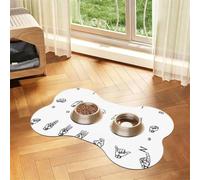 YFSGDLBN Sign Language Alphabet printed Bone-shaped pet meal mat Washable decorative mat