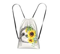 YFSGDLBN Sloth Sunflower printed Storage bag with a drawstring backpack Sports Gym Bag