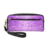 YFSGDLBN Sparkling Purple Glitter Printed Pencil Case Small Makeup Bag Storage Bag