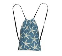 YFSGDLBN Starfish Coastal Wool printed Storage bag with a drawstring backpack Sports Gym Bag