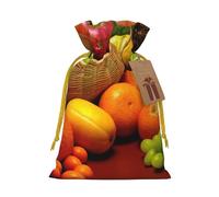 YFSGDLBN variety fresh vegetables fruits printed Drawstring Gift Bags with Tag Christmas Decoration Bag