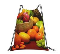 YFSGDLBN variety fresh vegetables fruits printed Large-sized casual drawstring backpack Sports Gym Bag