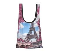 YFSGDLBN Vintage Style Eiffel Tower Paris printed Fold eco-friendly shopping bag Tote Organiser Shoulder Bag