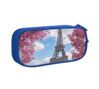 YFSGDLBN Vintage Style Eiffel Tower Paris Printed Large Capacity Pencil Case Double Pencil Pouch Portable Stationery Pouch
