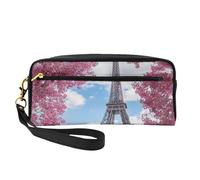 YFSGDLBN Vintage Style Eiffel Tower Paris Printed Pencil Case Small Makeup Bag Storage Bag