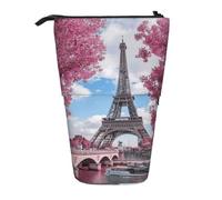 YFSGDLBN Vintage Style Eiffel Tower Paris Printed Pencil Telescopic Vertical Pencil Case