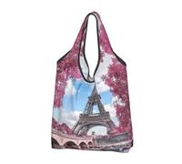 YFSGDLBN Vintage Style Eiffel Tower Paris printed Portable shopping bag Tote Organiser Ladies Shoulder Bag