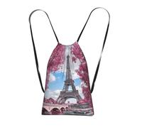 YFSGDLBN Vintage Style Eiffel Tower Paris printed Storage bag with a drawstring backpack Sports Gym Bag