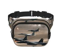 YFSGDLBN War Plane Printed Square Double Layer Waist Bag Daily Casual Chest Bag